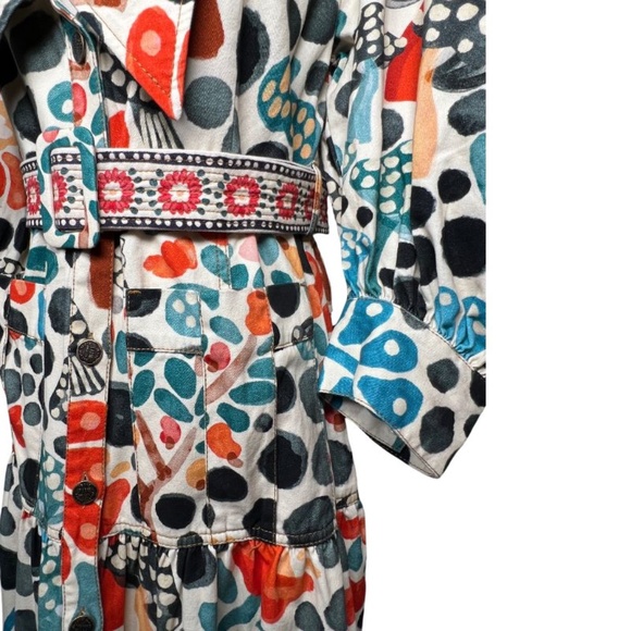 NWOT FARM Rio Button Down Dress Balloon Sleeve Adjustable Belt (XS) - Picture 11 of 14